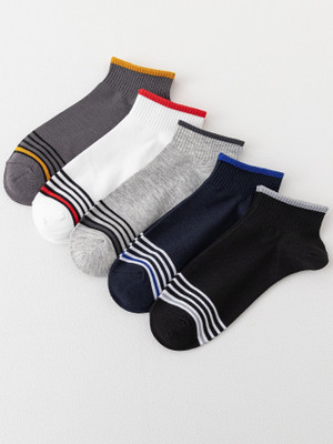 JEMOX Men & Women Self Design Ankle Length(Pack of 5)