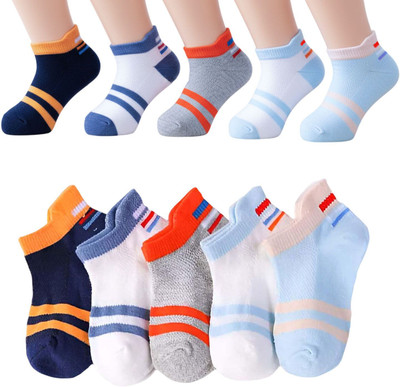 MOMISY Boys & Girls Striped Ankle Length(Pack of 5)