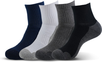 SOCKSXPRESS Full Cushioned Men Self Design Ankle Length(Pack of 4)