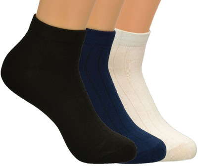 REDCARP Men & Women Solid, Striped Ankle Length, Mid-Calf/Crew, Peds/Footie/No-Show, Low Cut(Pack of 3)