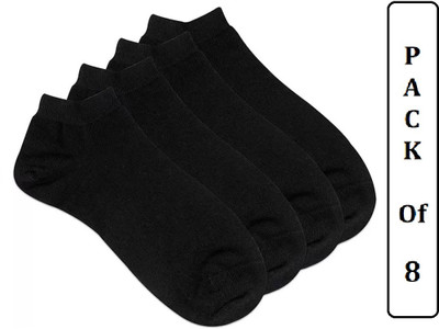 FATON Men Woven, Solid Ankle Length(Pack of 8)