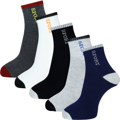 PALMLON Men Solid Ankle Length(Pack of 5)