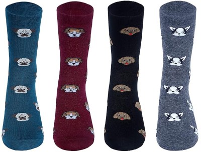 Supersox Women Self Design Mid-Calf/Crew(Pack of 4)