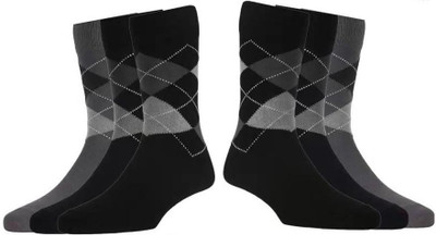 FATON Unisex Geometric Print Calf Length(Pack of 6)