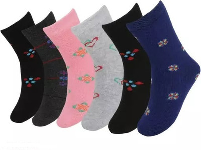 Suprix Women Printed, Graphic Print, Floral Print Ankle Length, Mid-Calf/Crew(Pack of 5)