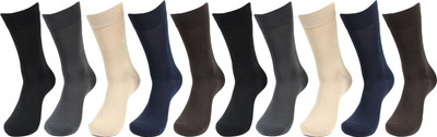 VAPINDIA Men Solid Mid-Calf/Crew(Pack of 10)