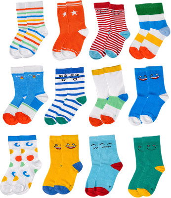 Kuchipoo Baby Boys & Baby Girls Printed Ankle Length(Pack of 12)