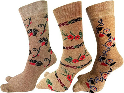 Pollo Loco Women Self Design Mid-Calf/Crew(Pack of 3)