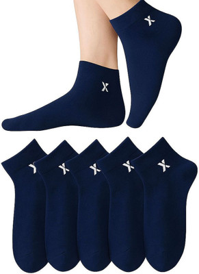 RECKZOZ Men Solid Ankle Length(Pack of 5)