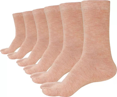VAPINDIA Women Woven Mid-Calf/Crew(Pack of 6)