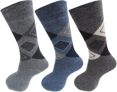 BIG - CONFIDENCE Men Checkered Mid-Calf/Crew(Pack of 3)