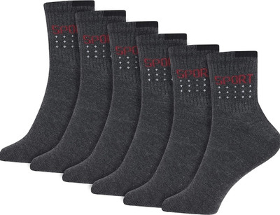 Kalra Hosiery Men Solid Mid-Calf/Crew(Pack of 6)