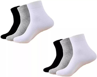 vactly Men & Women Solid Ankle Length(Pack of 6)