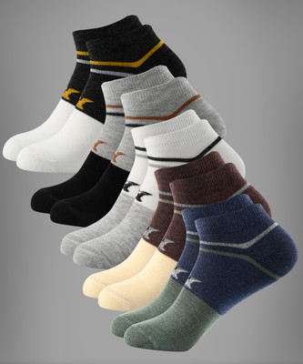 Brucella Men Solid Ankle Length(Pack of 5)