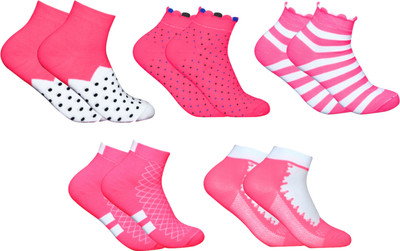 Nefrican Women Printed, Polka Print Ankle Length(Pack of 5)