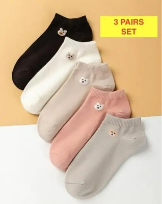 GLOOSY DREAM Girls Solid Ankle Length(Pack of 3)