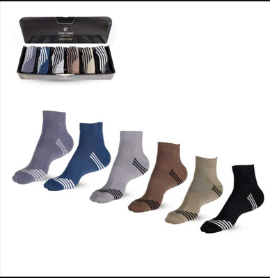 Cozyana Men Solid, Striped, Self Design Ankle Length(Pack of 6)