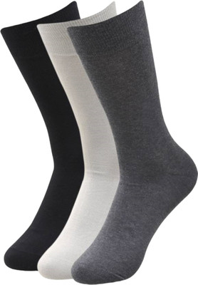 Broova Men Solid Mid-Calf/Crew(Pack of 3)