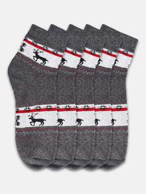 Kolor Fusion Men Animal Print Mid-Calf/Crew(Pack of 5)