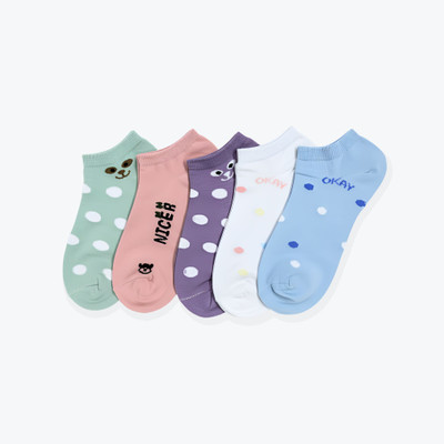 HEAST Women Graphic Print Ankle Length(Pack of 5)