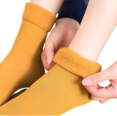 Cozy crazy Unisex Solid Calf Length(Pack of 4)