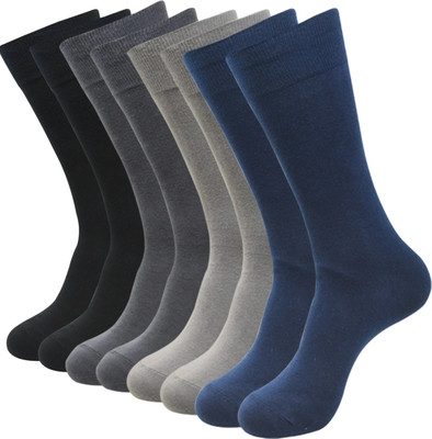 VAPINDIA Men Solid Mid-Calf/Crew(Pack of 4)