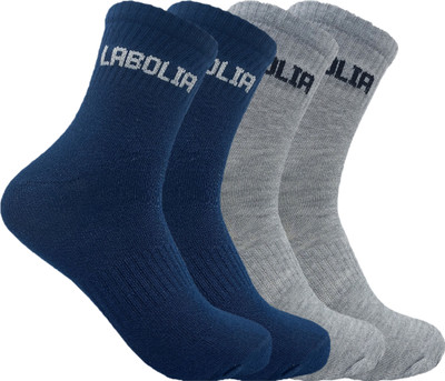 LABOLIA Men & Women Solid Ankle Length, Mid-Calf/Crew(Pack of 2)