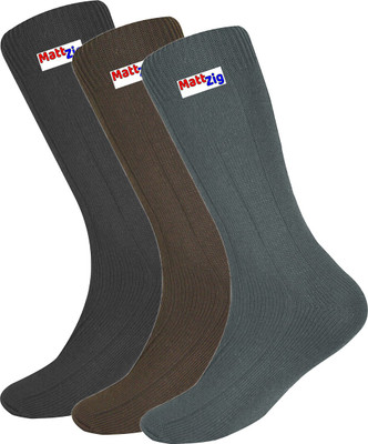 MATTZIG Men Self Design Mid-Calf/Crew(Pack of 3)