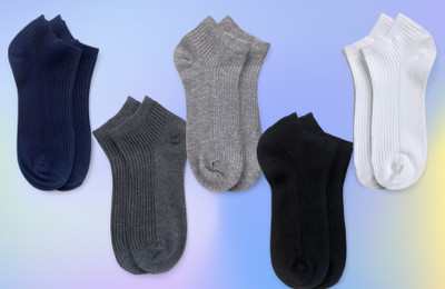 Piea Unisex Solid Ankle Length(Pack of 5)