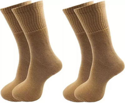 Liyana Collection Men & Women Solid Mid-Calf/Crew(Pack of 4)