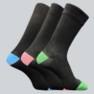 TRAZO Men Self Design Mid-Calf/Crew(Pack of 3)