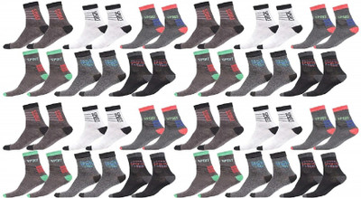 SPORT Unisex Self Design, Color Block Mid-Calf/Crew(Pack of 12)