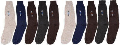 PALMLON Men Solid Mid-Calf/Crew