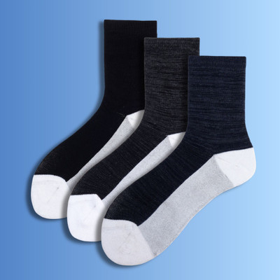 Soxytoes Men & Women Solid Mid-Calf/Crew(Pack of 3)