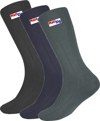 MATTZIG Men Self Design Mid-Calf/Crew(Pack of 3)