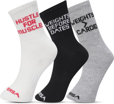 Diversa Unisex Solid Mid-Calf/Crew(Pack of 3)