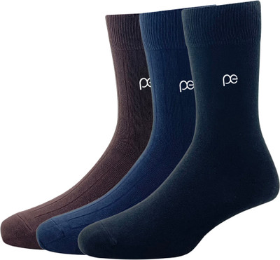 PETER ENGLAND Men Solid Mid-Calf/Crew(Pack of 3)