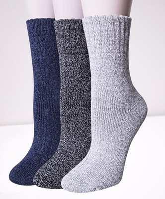 AlexVyan Men Self Design, Solid Mid-Calf/Crew(Pack of 3)