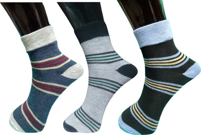 Broova Unisex Striped Ankle Length(Pack of 3)