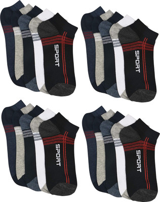 MOZOKA Unisex Striped Ankle Length(Pack of 12)