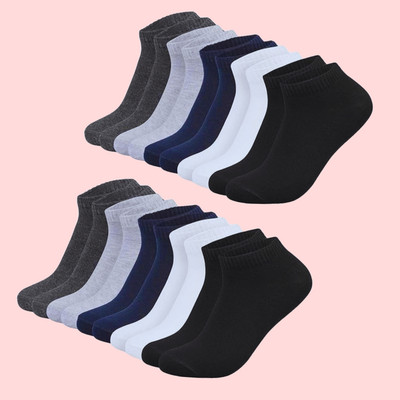 MJE Men & Women Solid Ankle Length, Peds/Footie/No-Show, Low Cut