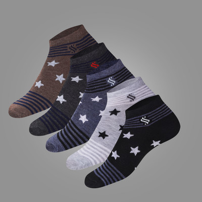SOXARO Men Solid Ankle Length(Pack of 5)