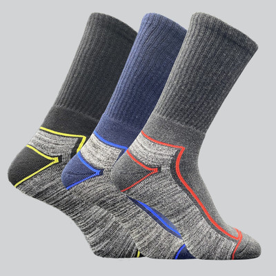 TRAZO Men Self Design Mid-Calf/Crew(Pack of 3)