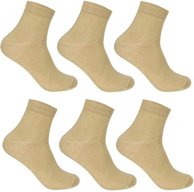 FATON Men Solid Mid-Calf/Crew(Pack of 6)