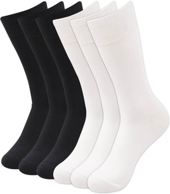 SOCKSXPRESS Mercerized Men Solid Mid-Calf/Crew(Pack of 6)