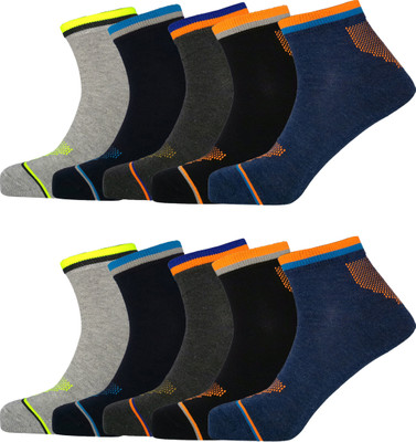 Lux Nitro Men Self Design Ankle Length(Pack of 10)