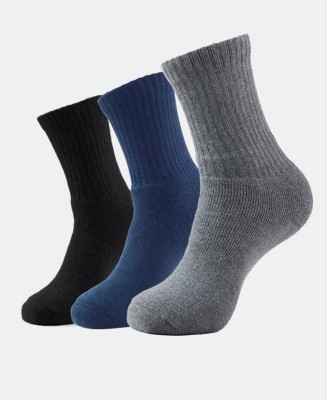 BLUTE Men Solid Mid-Calf/Crew(Pack of 3)