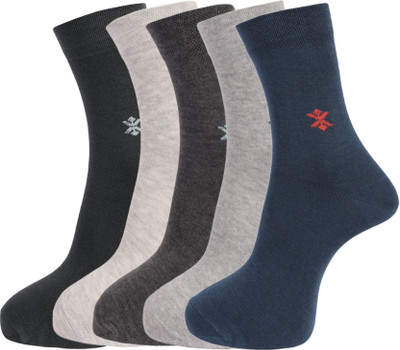 VAPINDIA Unisex Solid Calf Length, Mid-Calf/Crew(Pack of 5)