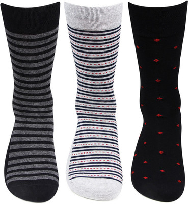 HUSH PUPPIES Men Printed, Self Design, Striped Calf Length(Pack of 3)