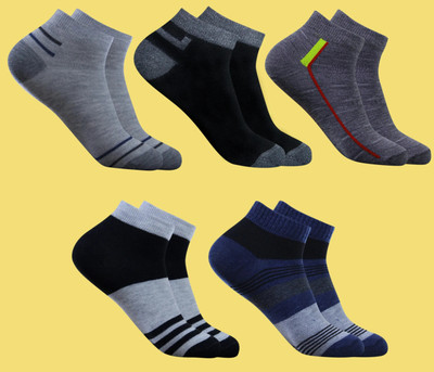 krijo Men Solid, Self Design Ankle Length(Pack of 5)
